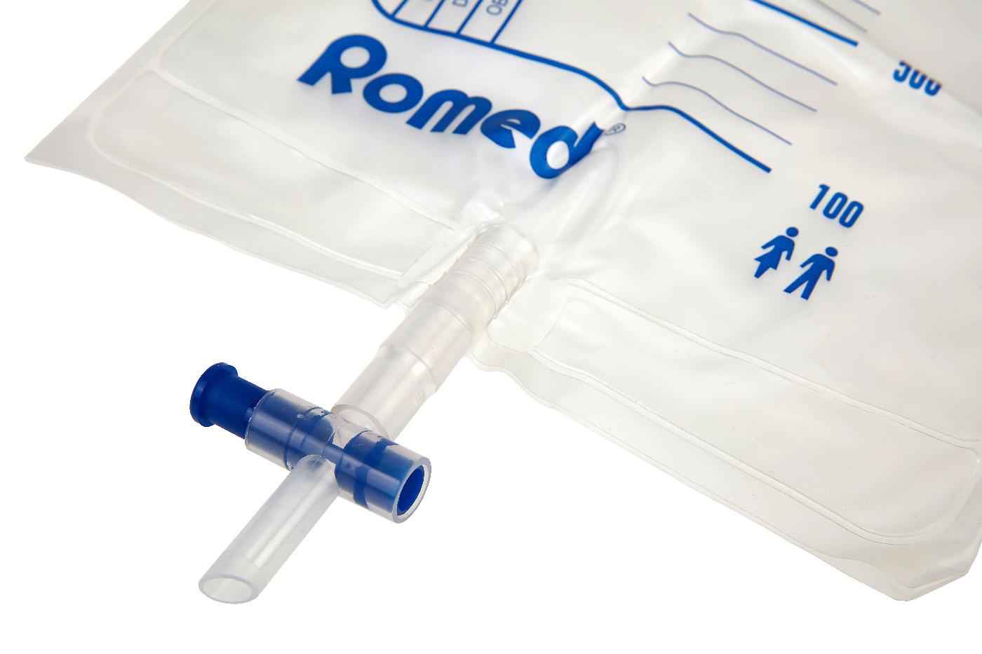 Romed vreća za urin, 2l, s nepovratnim ventilom i ispustom, sterilna