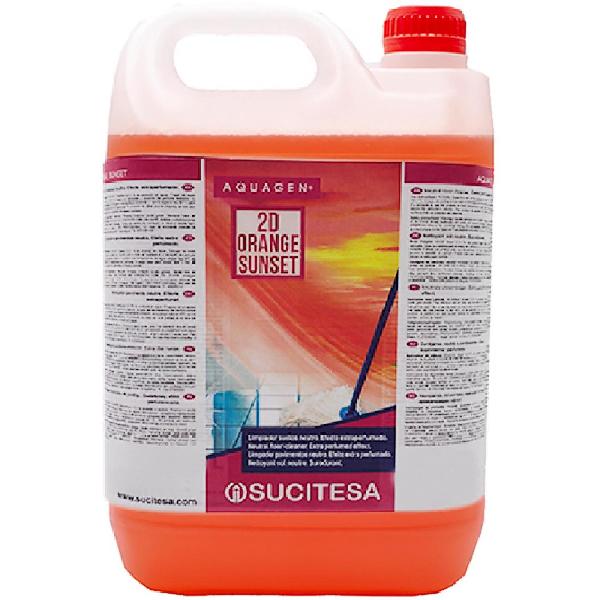 AQUAGEN 2D ORANGE SUNSET Neutralni deterdžent za podove sa bio-alkoholom i ekstra parfimisanim efektom.