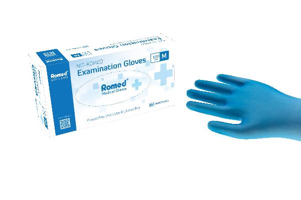 NitRomed medicinska pregledna rukavica, nesterilna, plava, bez pudera